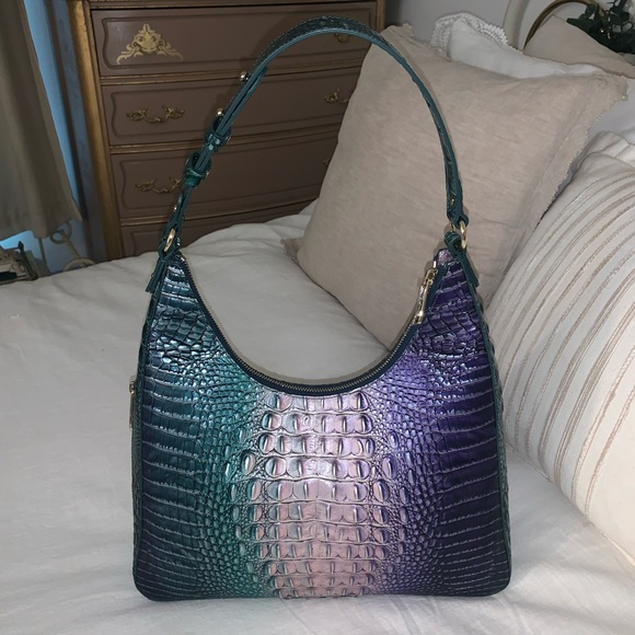 Brahmin Tabitha Enchanted Melbourne purse- green purple pearly pink-FINAL PRICE - Picture 3 of 6